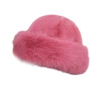 QUXVUIS Bob pour femme et fille, conçu pour allier confort et style, apportant une chaleur hivernale polyvalente à toutes les tenues du quotidien. Chapeau d'hiver en fausse, Rose, pour 60CM