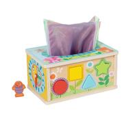 QUXVUIS Boîte à mouchoirs et Cube d'activités en Bois pour Tout-Petits : Un