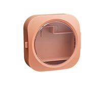 QUXVUIS Boîte de rangement cosmétique murale transparente et visible transparente, il est très pratique de récupérer des articles ménagers, Orange crépusculaire, (Circulaire)