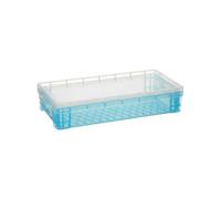 QUXVUIS Boîte de Rangement Porte-Crayon Multicolore Rectangle Grande capacité Polyvalent Transparent Anti-poussière Maquillage Porte-Outils, Bleu