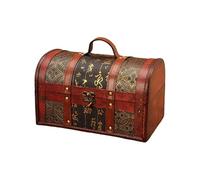 QUXVUIS Boîte valise vintage en bois, coffre au trésor nostalgique, solution de rangement unique pour les studios photo, mais pouvant également servir d'objet décoratif