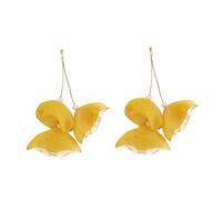 QUXVUIS Boucles d'oreilles en forme de fleur en tissu élégant pour un Look tendance, pétale accrocheur, longues boucles d'oreilles pendantes pour femmes, jaune