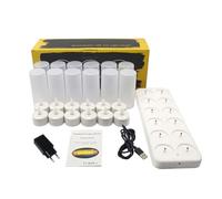 QUXVUIS Bougies chauffe-plat sans flamme rechargeables ABS, alimentées par batterie, avec Hub de charge, bougie Led de noël, lampe mariage