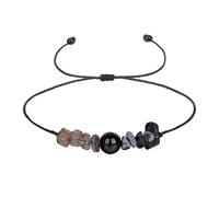 QUXVUIS Bracelet Style bohémien en pierre concassée irrégulière, chaîne tissée réglable, breloque faite à la main