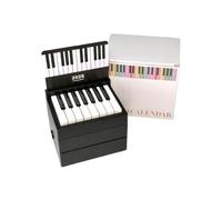 QUXVUIS Calendrier de piano de bureau 2025, outil multifonctionnel d'éducation musicale, 2. Éducation musicale hebdomadaire avec 27 mini calendriers piano, Noir