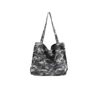 QUXVUIS Camouflage fourre-tout sac à bandoulière à la mode et facile à nettoyer ultime compagnon de shopping tissu femmes Vintage sac en toile, gris