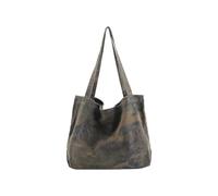 QUXVUIS Camouflage fourre-tout sac à bandoulière à la mode et facile à nettoyer ultime compagnon de shopping tissu femmes Vintage sac en toile, vert