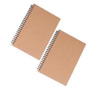 QUXVUIS Carnet de croquis à en spirale, carnet de notes Kraft pour une large gamme d'utilisations, fournitures papeterie à Double spirale, livre d'art, 2 paquets/lot
