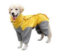 QUXVUIS Chien imperméable Veste Coupe-Vent Hiver Chaud réfléchissant Combinaison Barboteuses Chiot Manteau Printemps/été vêtements pour l'extérieur, Jaune, Vingt-Huit