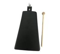 QUXVUIS Cloche de percussion à main pour concerts et spectacles festifs, offrant un son clair et puissant. Cloche portable de 10 à 12,5 cm avec pour batterie, Noir, 9 pouces
