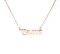 QUXVUIS Collier d'amitié lettre créatif exquis avec pendentif à breloque carte d'affichage pour cadeaux de festival amoureux or rose, Taureau