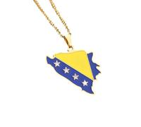 QUXVUIS Collier pendentif cartes élégant, cadeau pour âmes errantes, en alliage, drapeau, collier ethnique, Style ethnique, Doré