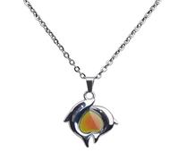 QUXVUIS Collier pendentif changeant d'humeur, bijou tendance, magnifique collier à changement de couleur, coffret cadeau pour filles avec pendentif papillon élégant et chaîne papillon