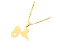 QUXVUIS Collier pendentif Guadeloupe Capture Pour Essence des caraïbes acier inoxydable carte de France drapeau Guadeloupe pendentif collier, B