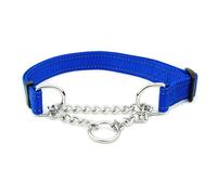 QUXVUIS Collier pour Animaux de Compagnie en métal Portable réutilisable Universel Remplacement Robuste extérieur Marche Course Jouer remorquage Tour de Cou, Bleu réfléchissant
