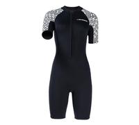 QUXVUIS Combinaison Shorty Adulte 3 mm avec Fermeture éclair Frontale, idéale pour la plongée. Confortable pour la Natation en Eau Froide, Les baignades et Le Surf. Fermeture, Noir, Femme XXL