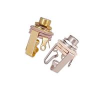 QUXVUIS Connecteur de Pour micro exceptionnel pour basse électrique, entrée mono 6,35 mm, construction en laiton, finitions or et argent.