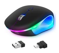 QUXVUIS Connectez-Vous sans Fil pour aux appareils avec Une Souris fiable et Pratique, ABS, Bluetooth, Rechargeable, Souris d'ordinateur sans Fil, Noir