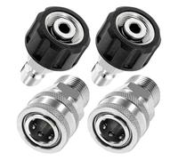 QUXVUIS Connexions sans Fuite pour Machine de Nettoyage Accessoires de Pistolet à Eau Ensemble d'adaptateur Nettoyeur Haute Pression sécurité Ensemble Joint Tuyau d'eau, argenté, 14mm 3.4 pièces