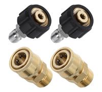 QUXVUIS Connexions sans Fuite pour Machine de Nettoyage Accessoires de Pistolet à Eau Ensemble d'adaptateur Nettoyeur Haute Pression sécurité Ensemble Joint Tuyau d'eau, cuivré, 14mm 3.4 pièces