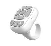 QUXVUIS Contrôleur de défilement vidéo sans Fil Portable, pour téléphones Portables, Photographie, télécommande, Dispositif de retournement Page, Anneau, Blanc