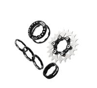 QUXVUIS Convertisseur de moyeu à Roue Libre pour vélo à pignon Fixe, léger et Facile Monter, avec Cache-Volant et entretoise. Face anodisée.