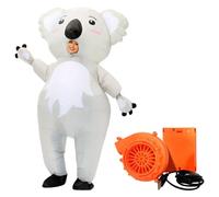 QUXVUIS Costume de Koala Gonflable Adulte pour Le Plaisir de la fête d'halloween 2. Longue Fermeture éclair Ouverte derrière Les vêtements Costume Gonflable en Polyester