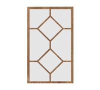 QUXVUIS Décoration murale de chambre minimaliste Miroir de fenêtre moderne pour une touche élégante Miroir mural imitation fenêtre Adopte minimaliste, Couleur du bois, 26x44cm