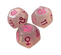 QUXVUIS Dés en résine Faits Main pour Apprendre Les mathématiques et Compter : des Options passionnantes pour Un Apprentissage ludique. Ensemble de dés, Clair et Rose, 1.4 cm