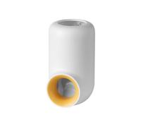 QUXVUIS Distributeur de dentifrice auto-adhésif Tube de dentifrice Support de distribution automatisé Réutilisable Étagère rechargeable Salle de bain, Blanc jaune