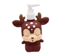 QUXVUIS Distributeur de savon amusant, flacon pompe vide et rechargeable, motif cerf rose, idéal pour la salle de bain des enfants. Cadeau idéal pour les enfants, Cerf brun