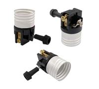 QUXVUIS Douille à vis E26 facile à remplacer avec bouton rotatif. Douille de remplacement pour lampe E26 interrupteur rotatif avec verrouillage et bornes de connexion.