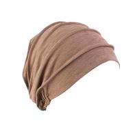 QUXVUIS Élastique Pile Chapeaux Style Voyage Bonnet Caps Chapeaux Classique Réglable Accessoires Solide Couleur Turban Head Wrap, Café
