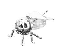 QUXVUIS Élégant Pot à Miel en Verre avec cuillère doseuse, Accessoire de Cuisine Pratique pour savourer Le Miel en Toutes Occasions, à l'heure du thé Lors de fêtes, Argent, 14 x 9.6 x 8 cm