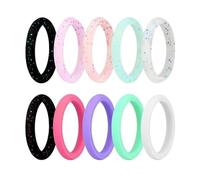 QUXVUIS Ensemble d'alliances en silicone durable, idéal pour les modes de vie actifs, offrant une sécurité maximale et une conception hypoallergénique.