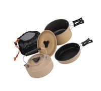 QUXVUIS Ensemble de cuisine de camping polyvalent avec bouilloire antiadhésive et poignée ergonomique. Idéal pour les pique-niques, les explorations en plein air et les feux