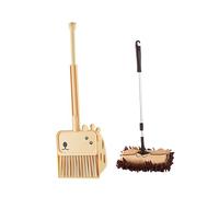 QUXVUIS Ensemble de Nettoyage pour Tout-Petits avec Balai et Jouets de ménage. Ce Jeu ménage Vise à stimuler l'imagination des Enfants grâce à des activités ménagères réalistes. Maisonnette, Brun