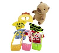 QUXVUIS Ensemble de vêtements Capybara, mélange et Assortiment pour Un Plaisir sans Fin, Peluche Capybara avec 8 pièces, Accessoires de vêtements, Jouet