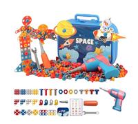 QUXVUIS Ensemble d'outils pour Enfants, boîte à Outils de Jeu, Ours avec vis autoperçante électrique, Ensemble d'outils, Cadeau pour Les Enfants de 2 3 4 5 Ans, Petite boîte à Outils, B