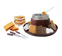 QUXVUIS Ensemble grille-pain électrique 2 en 1 pour barbe à papa et fondue au fromage. Plateau grill grande capacité. Nettoyage facile. Convient pour les guimauves.