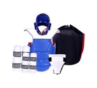 QUXVUIS Équipement de karaté pour Le, équipement de Essentiel pour Les pratiquants karaté Pendant Les séances Protège-Poitrine Taekwondo rembourré, épais et, Bleu, M.