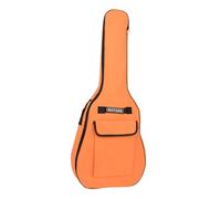 QUXVUIS Étui pour guitare électrique, housse de transport avec double rembourrage, bretelles réglables, poches spacieuses pour accessoires et draps, tissu Oxford, double, orange, 106 x 42 x 13 cm