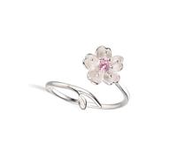 QUXVUIS Femmes Bague D'ouverture Argent Placage À La Mode Fleur Anneaux Décorations Petite Amie Dame Bijoux pour Rencontres Bijoux