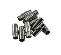 QUXVUIS Fermoirs magnétiques pour bijoux, connecteur magnétique en cuivre, embouts de cordon en cuir noir. Accessoires inclus. Pour Dimensions approximatives : 17 x 8 mm. Diamètre des trous : 9 mm.