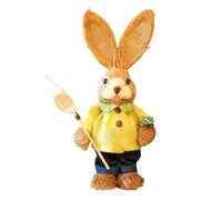 QUXVUIS Figurine de lapin en paille à faire soi-même pour parent-enfant, pour s'amuser en famille. Veuillez noter que ce que vous recevez n'est pas un produit complet. Décoration animale, sculpture