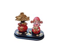 QUXVUIS Figurine en résine Durable représentant Un Arbre Porte- représentant Un Dieu de la Richesse. Ce Dieu sourit à l'arbre et est, à côté, Arbre Porte-.