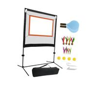 QUXVUIS Filet de Badminton Portable Facile à Installer avec Raquettes, Volants et Crosses pour Les événements Sportifs dans Le Jardin et Les matchs amicaux. Kit de Badminton