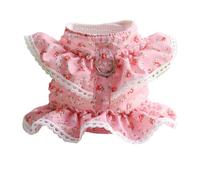 QUXVUIS Floral Pet vêtements laisse ensemble travail marche contrôle de sécurité gilet décontracté harnais élastique licou vêtements fournitures, S