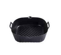 QUXVUIS Friteuse à air Pot en silicone avec poignées Étanche à l'huile Doublure antiadhésive Cuisson Panier frire Ustensiles de cuisine Airfryer, Carré Noir