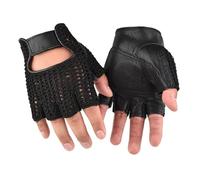 QUXVUIS Gants de Golf en Cuir Premium antidérapants, Doigts Ouverts, Respirants et multifonctionnels pour Hommes - Idéaux pour Le Fitness et Le Sport, Noir